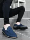 Mocasini barbati albastri, tapla subtire, piele eco, comozi 12219 N0-3